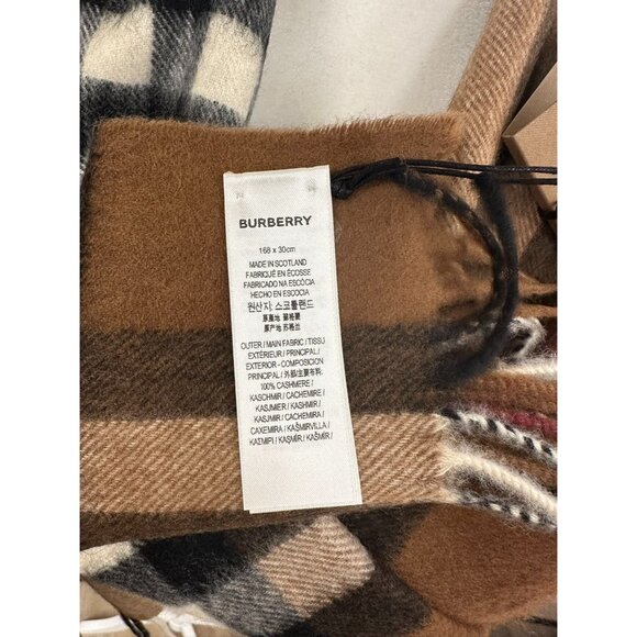 Burberry Contract Giant Check Cashmere Scarf Birch Brown 168 * 30 cm - Picture 5 of 7